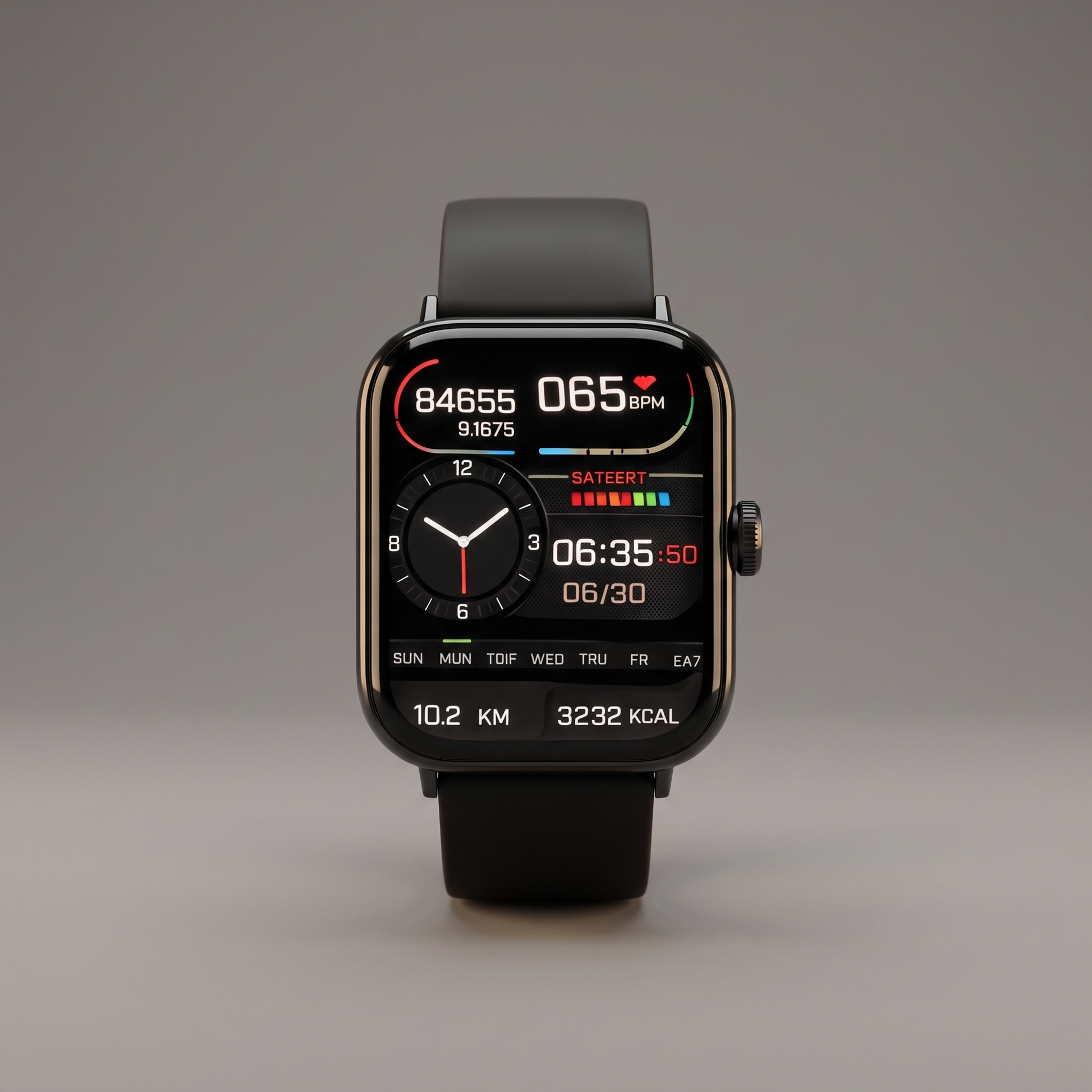 Health tracking smartwatch, front view